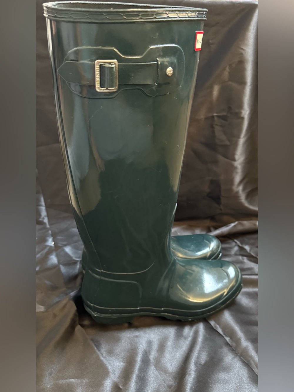 Hunter Gloss Tall Rain Boots in Forest Green - Picture 3 of 8